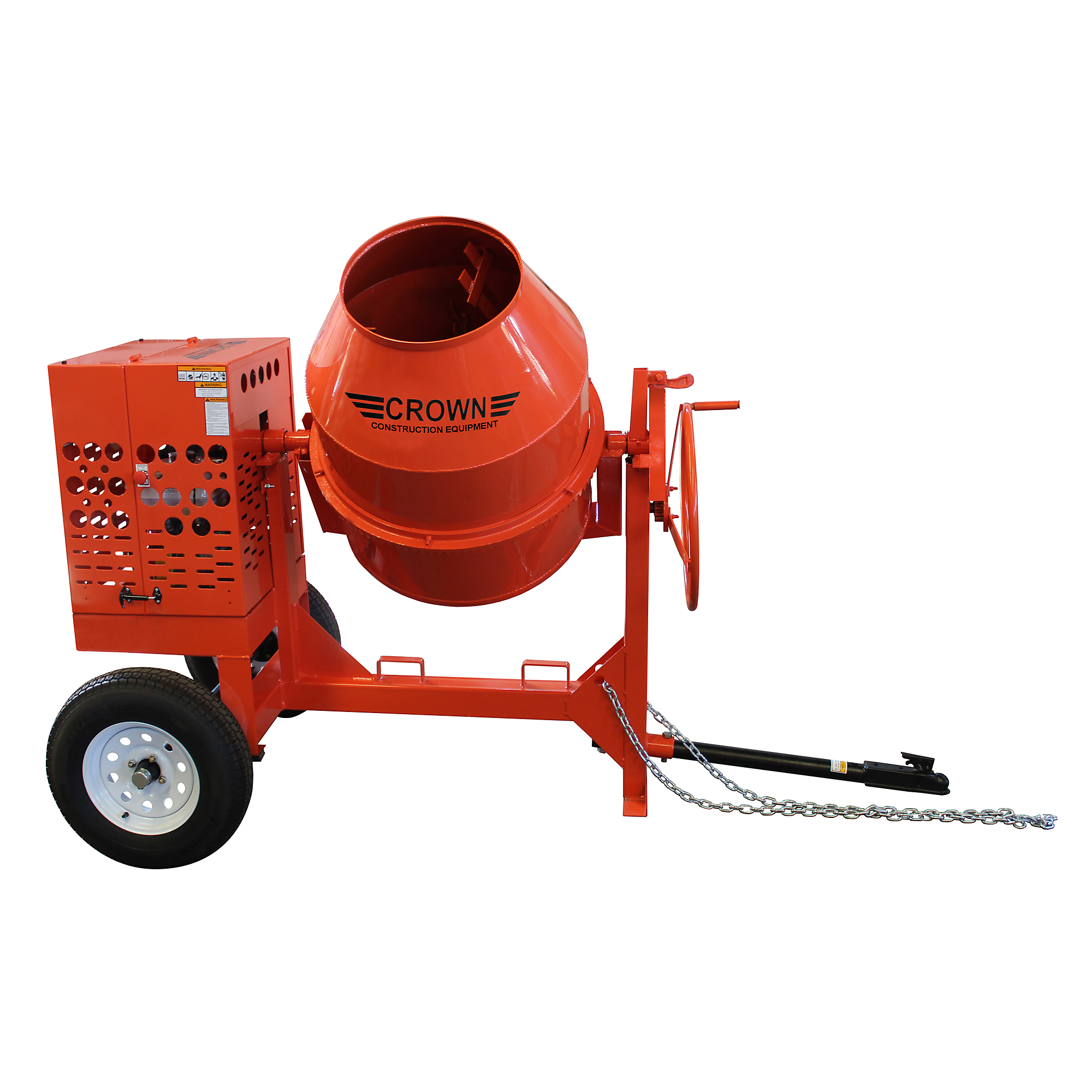 Crown Construction Equipment Towable Concrete Mixer — 12 Cu. Ft., 14 HP Kohler Engine, Steel Drum, Pintle Hitch, Model# C12C-GK14